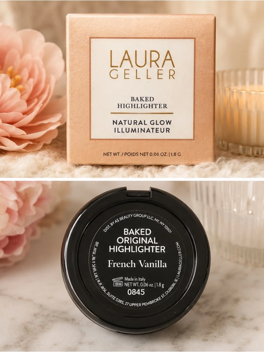 Laura Geller Baked Original Highlighter French Vanilla 0.06 oz Full Size NIB